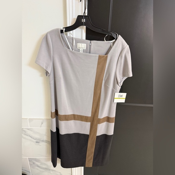 Donna Morgan Gray and Brown Mini Dress - Picture 1 of 6